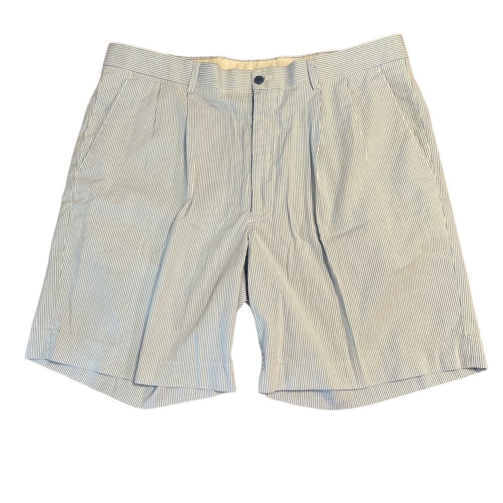Alan Flusser Golf Men’s Seersucker Stripe Shorts‎ Blue and White Size 38